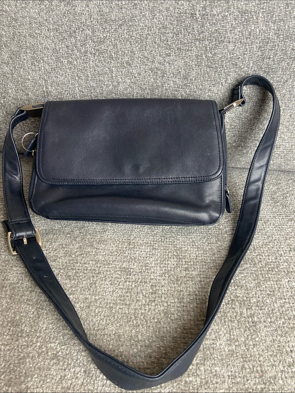 Worthington Navy Leather Crossbody Bag